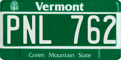 VT license plate PNL762