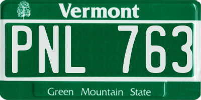 VT license plate PNL763