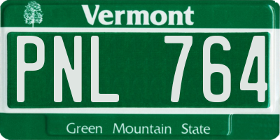 VT license plate PNL764