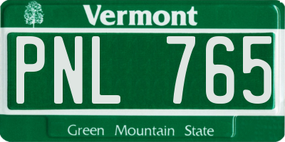 VT license plate PNL765
