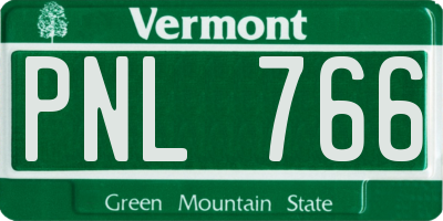 VT license plate PNL766