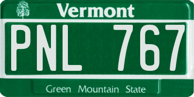VT license plate PNL767