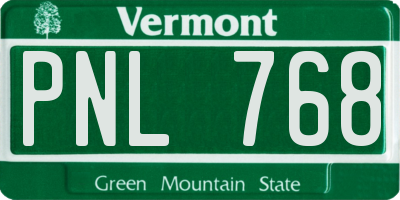 VT license plate PNL768