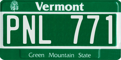 VT license plate PNL771