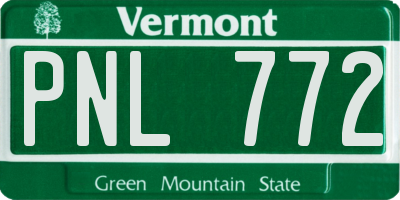 VT license plate PNL772