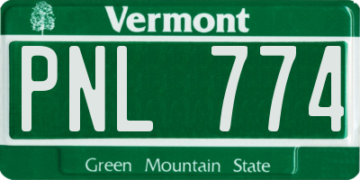 VT license plate PNL774