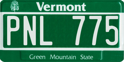VT license plate PNL775