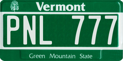 VT license plate PNL777