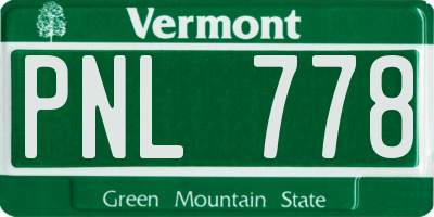 VT license plate PNL778