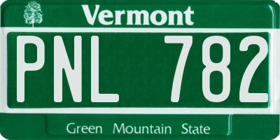 VT license plate PNL782