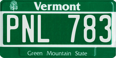 VT license plate PNL783