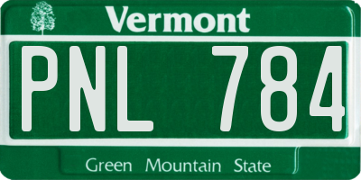 VT license plate PNL784