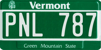 VT license plate PNL787