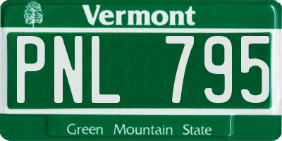 VT license plate PNL795