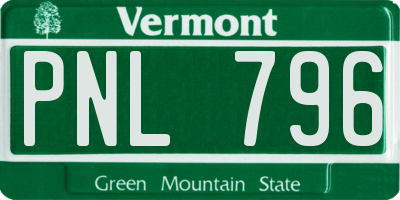 VT license plate PNL796