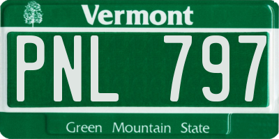 VT license plate PNL797