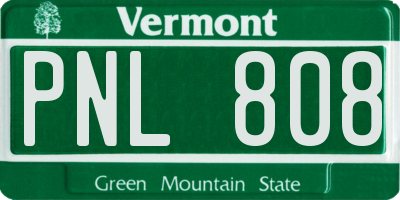 VT license plate PNL808