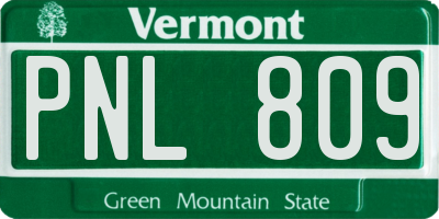 VT license plate PNL809