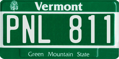 VT license plate PNL811