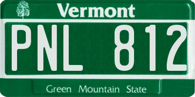 VT license plate PNL812