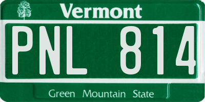 VT license plate PNL814