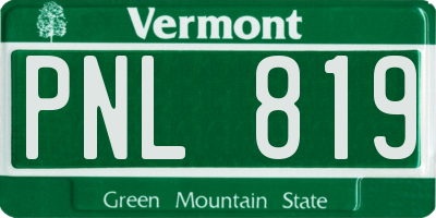 VT license plate PNL819