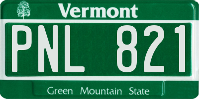 VT license plate PNL821