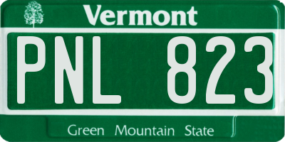VT license plate PNL823