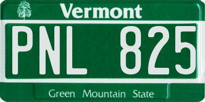 VT license plate PNL825