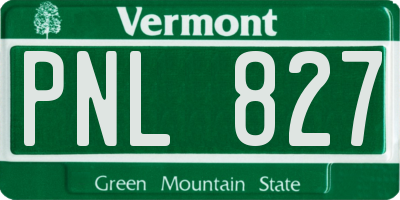 VT license plate PNL827