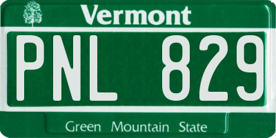 VT license plate PNL829