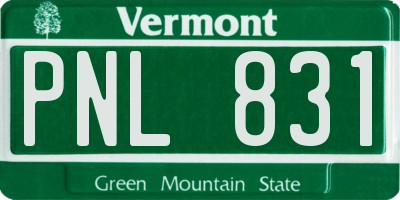 VT license plate PNL831