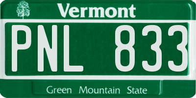 VT license plate PNL833