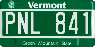 VT license plate PNL841