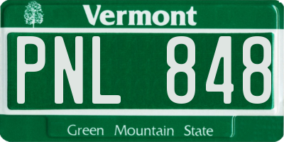 VT license plate PNL848