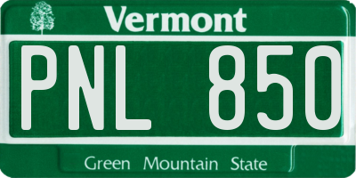 VT license plate PNL850