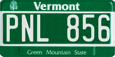 VT license plate PNL856