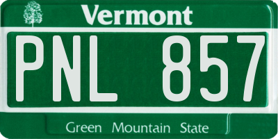 VT license plate PNL857