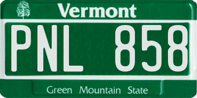 VT license plate PNL858