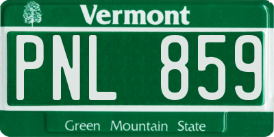 VT license plate PNL859