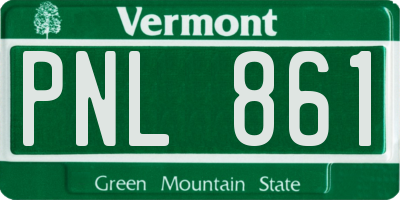 VT license plate PNL861