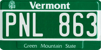 VT license plate PNL863