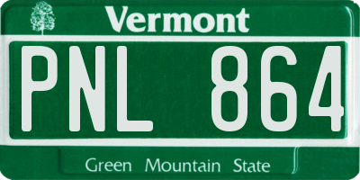 VT license plate PNL864