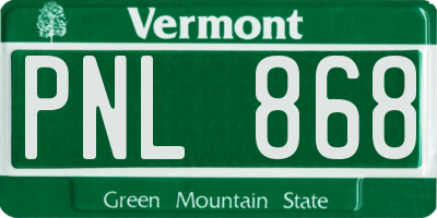 VT license plate PNL868
