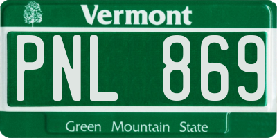 VT license plate PNL869