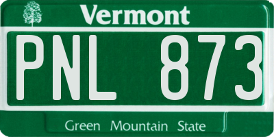 VT license plate PNL873