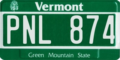 VT license plate PNL874