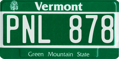 VT license plate PNL878