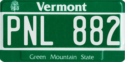 VT license plate PNL882