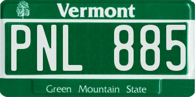VT license plate PNL885